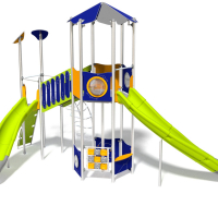 INOX óriás HEXAGON torony bástyával