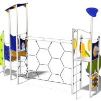 INOX tornyok iker bástyával óriás mászó hálóval