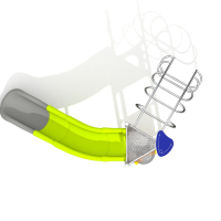 Inox  bástya íves létrával