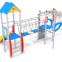 Torony bástyával és óriás kötél rendszerrel