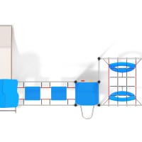 Torony bástyával és óriás kötél rendszerrel