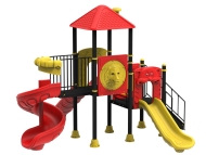 Fém kombi torony 1 spirál és 2 egyenes csúszdával kicsiknek nagyoknak