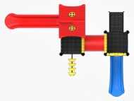 Fém színes torony alagúttal kicsiknek nagyoknak