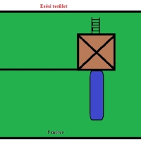 Kis torony fatetővel homokozóval