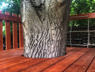 GIGA  bástya 2 x 2 m mászó fallal  fa köré építve 4 hintával