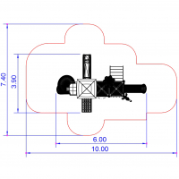 Fém vár sátor tetővel csiga csúszdával