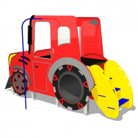 Traktor csúszdával