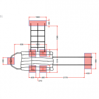 Csúszdás kisház lábakon mászó kötéllel