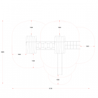 Dupla tornyú csúszdás kisház lábakon