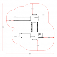 Dupla tornyú vár ferde híddal 2 csúszdával
