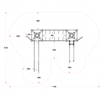 Fém dupla torony kötél híddal tűzoltó csővel