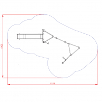 Fém torony dinó csúszdával mászófallal