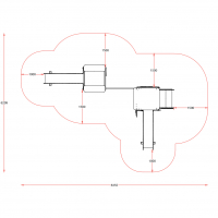 Rajzfilmes Dupla torony csúszdával kötélhálóval