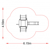 Rajzfilmes torony csúszdával kicsiknek
