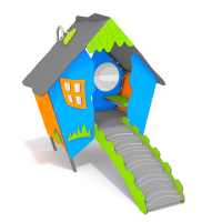 Babaház íves feljáróval és tűzoltó csővel