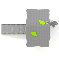 Babaház íves feljáróval és tűzoltó csővel