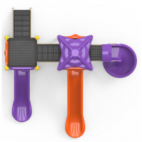 Fém dupla torony 3 csúszdával