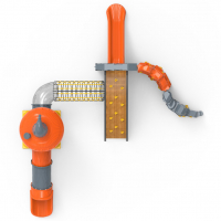 Mászófal ferde cső kötélhíddal