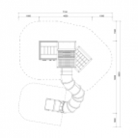 Háromszintes kockák csúszdával