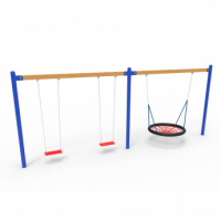 Fém hintaállvány 2 lap és egy fészekhintával