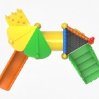 Fém faleveles dupla torony alagúttal mászó fallal