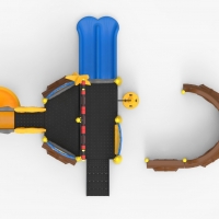 Fém hajó iker és spirál csúszdákkal