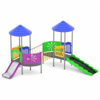 Fém dupla tornyú vár kötél híddal piciknek