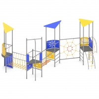 Fém négy tornyú vár átjárókkal átmászókkal