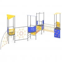 Fém négy tornyú vár átjárókkal átmászókkal