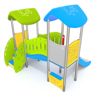 Dupla torony két csúszdával és ferde híddal