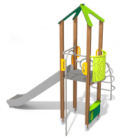 Csúszdás torony íves létrával