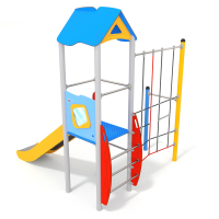 Csúszdás torony óriás kötélhálós mászókával