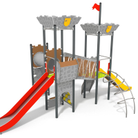 Dupla tornyú várbástya ferde híddal és alagúttal