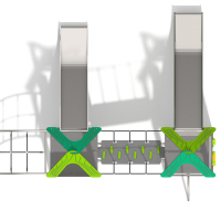 Dupla torony dupla csúszdával és ferde híddal