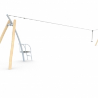 Drótkötélpálya Fém tartólábbal